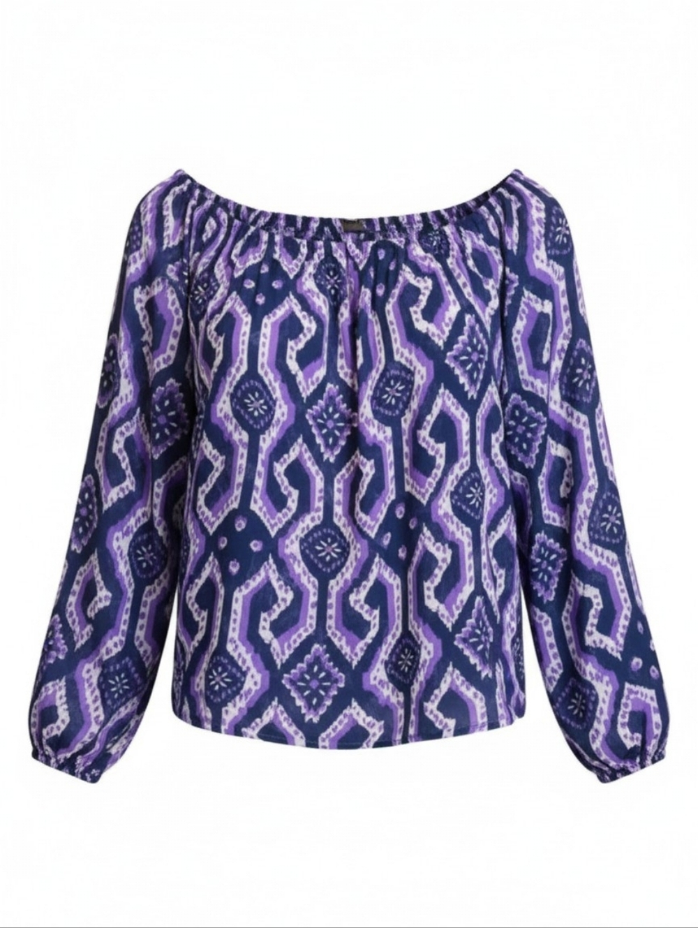 Nine West Blouse Purple Geometric Design - Size Large